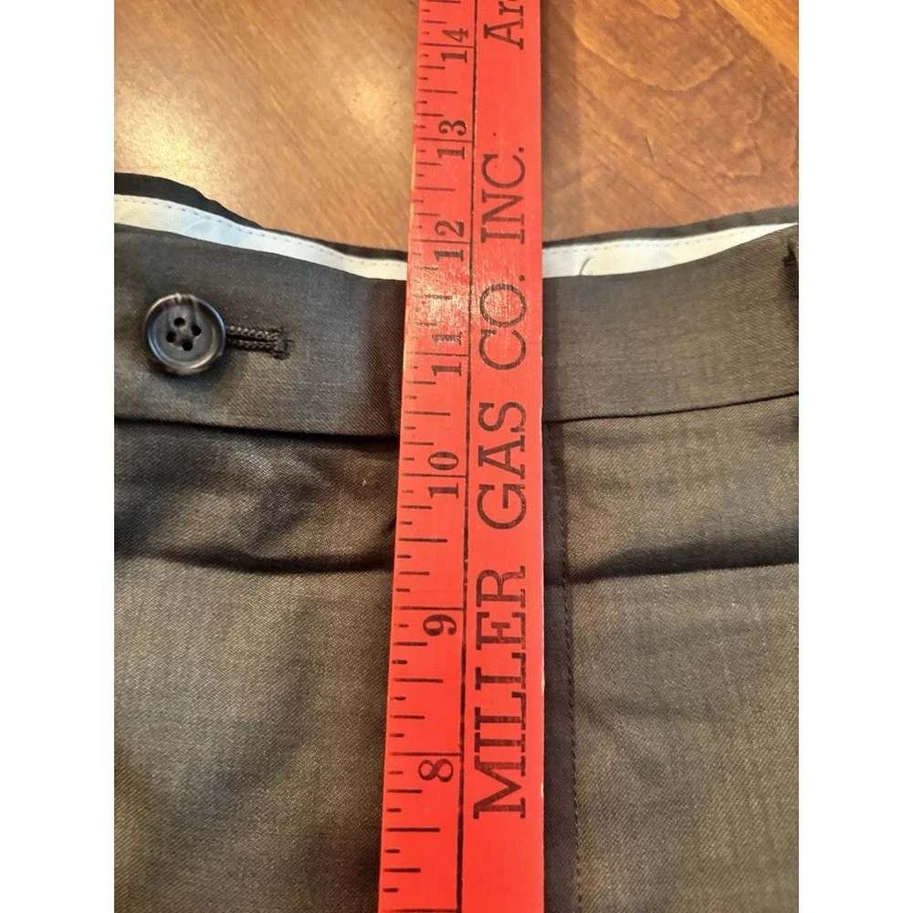 Polo Ralph Lauren Pants 38x30 Gray Wool Trousers Preppy Flat Front‎ Business